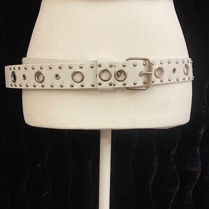 White studded belt #205